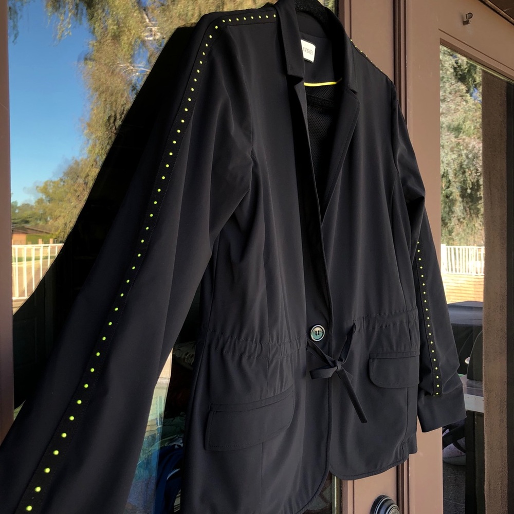 INDIES Stunning Black Jacket Neon Yellow Accents